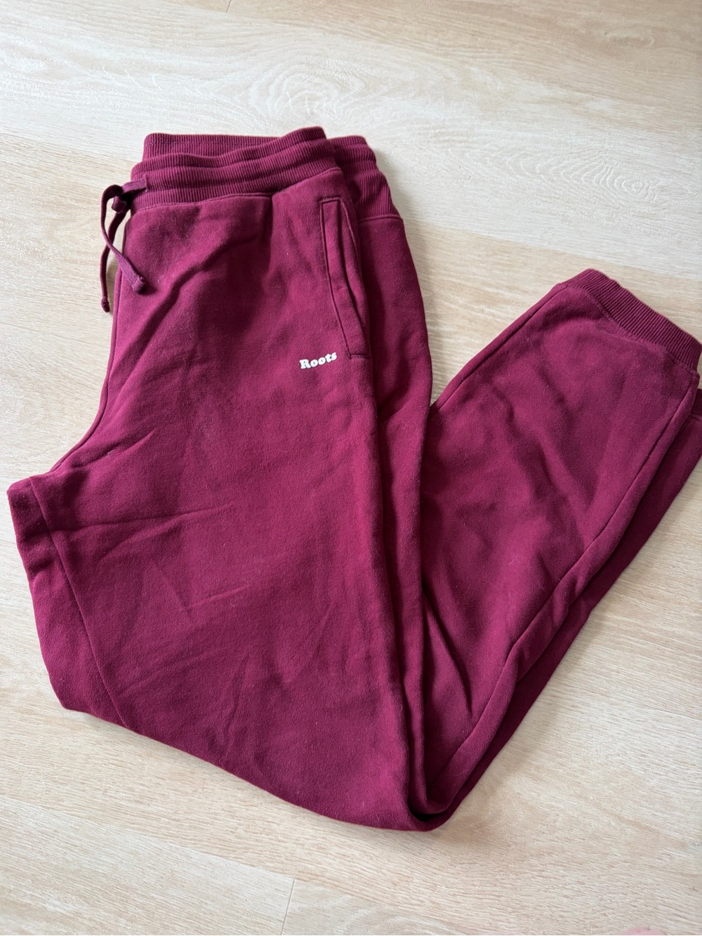 Roots Women's Burgundy Drawstring Jogger Pants